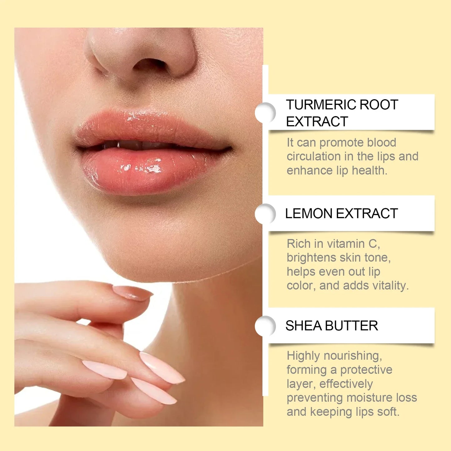 Ginger Lemon Lip Balm & Lip Mask – Exfoliating, Moisturizing, Turmeric-Based Care (5g / 10g)