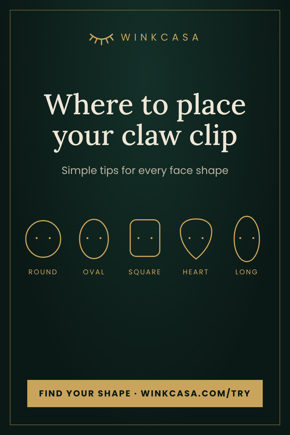Claw clip styles for your face shape: where to place it: WinkCasa style guide